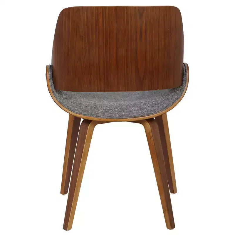 LumiSource Set di 2 Sedie da Pranzo Fabrizzi Noce/Grigio: Metà Secolo Moderno, Imbottite, Struttura in Legno