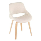 LumiSource Set di 2 sedie da pranzo Fabrico Natural/Crema: Imbottite, telaio in legno, imbottitura in schiuma, stile contemporaneo