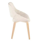LumiSource Set di 2 sedie da pranzo Fabrico Natural/Crema: Imbottite, telaio in legno, imbottitura in schiuma, stile contemporaneo