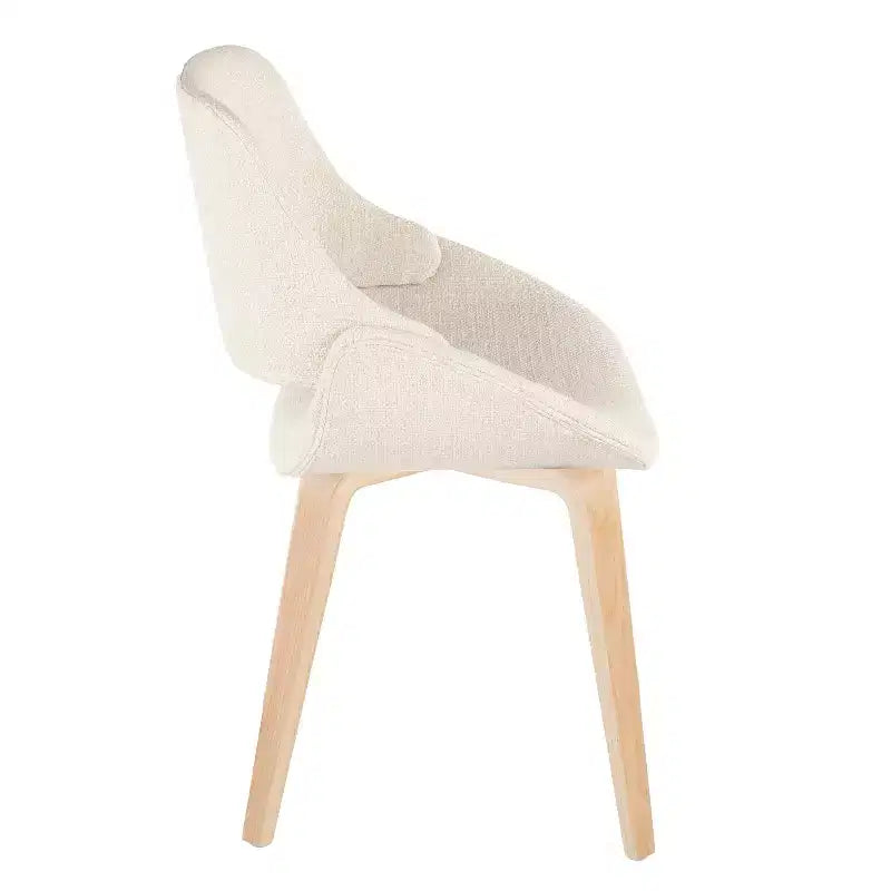 LumiSource Set di 2 sedie da pranzo Fabrico Natural/Crema: Imbottite, telaio in legno, imbottitura in schiuma, stile contemporaneo