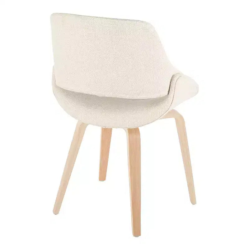 LumiSource Set di 2 sedie da pranzo Fabrico Natural/Crema: Imbottite, telaio in legno, imbottitura in schiuma, stile contemporaneo
