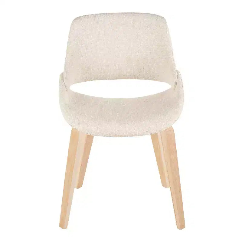 LumiSource Set di 2 sedie da pranzo Fabrico Natural/Crema: Imbottite, telaio in legno, imbottitura in schiuma, stile contemporaneo