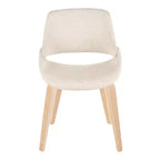 LumiSource Set di 2 sedie da pranzo Fabrico Natural/Crema: Imbottite, telaio in legno, imbottitura in schiuma, stile contemporaneo