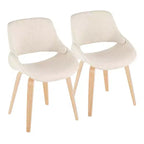 LumiSource Set di 2 sedie da pranzo Fabrico Natural/Crema: Imbottite, telaio in legno, imbottitura in schiuma, stile contemporaneo