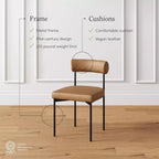 Sedia da pranzo Nathan James Dahlia in metallo moderno: imbottita, design italiano, struttura robusta
