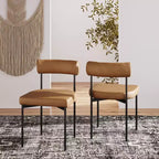 Sedia da pranzo Nathan James Dahlia in metallo moderno: imbottita, design italiano, struttura robusta