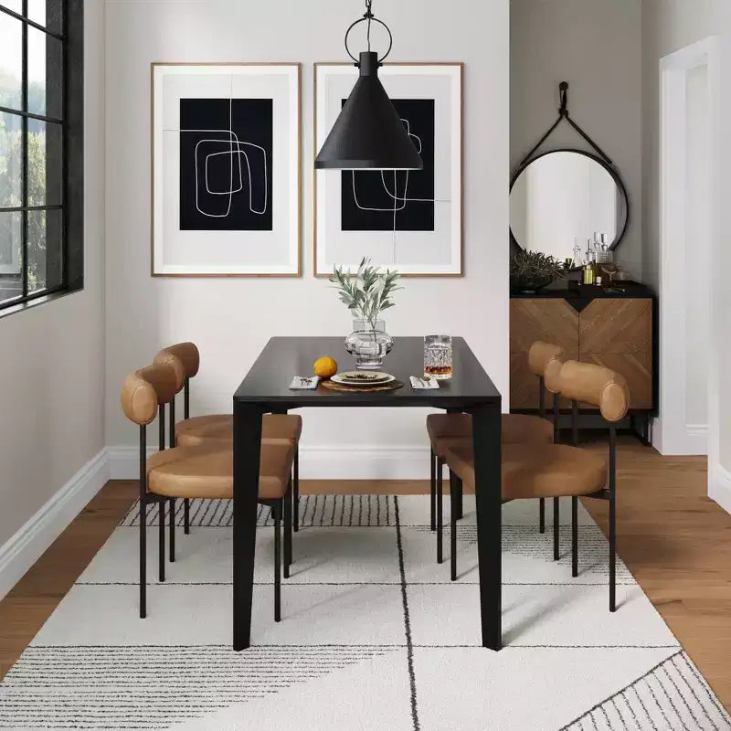 Sedia da pranzo Nathan James Dahlia in metallo moderno: imbottita, design italiano, struttura robusta