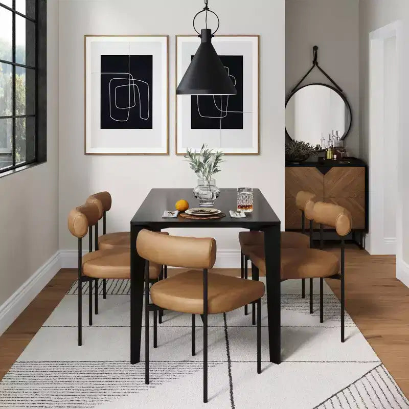 Sedia da pranzo Nathan James Dahlia in metallo moderno: imbottita, design italiano, struttura robusta
