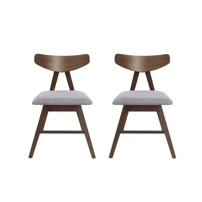 Christopher Knight Home Set di 2 Sedie da Pranzo Imbottite Stocker Grigio Scuro/Noce