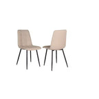 Brassex Set di 2 sedie da pranzo Mario beige