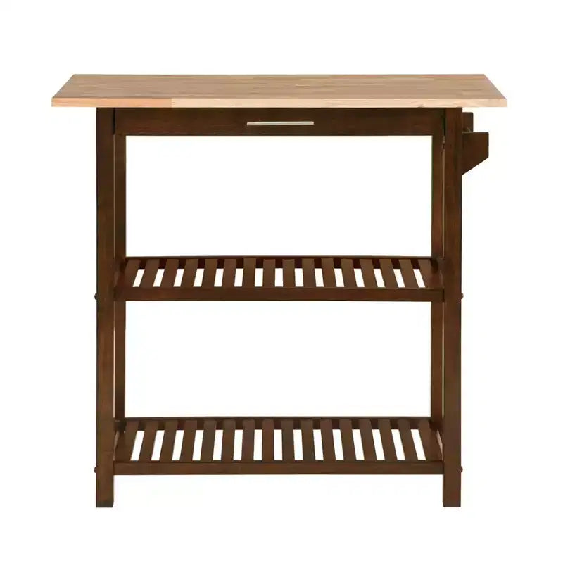 Breighton Home Designs2Go Isola per preparazione cucina a 3 livelli con cassetto in espresso/blocco macellaio