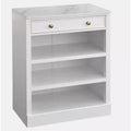 Lifestorey Monza Modular Cabinet with Faux Marble Top 1 Drawer and Shelves White: Brass Knobs, Faux Marble Top, MDF Storage Server