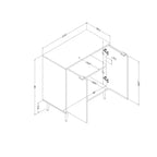 Armadio contenitore South Shore Oxford a 2 ante, quercia nera/grigio scuro