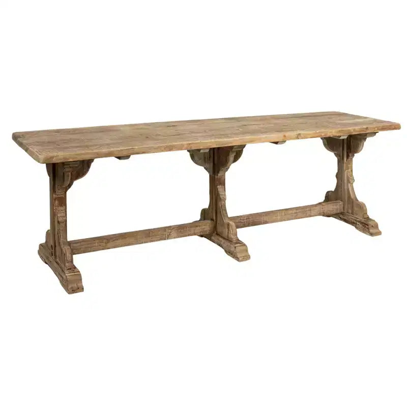 Storied Home Pine Wood Dining Table Brown: Rectangular, Seats 4, Adult Assembly Required