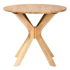 Baxton Studio Tavolo da pranzo rotondo Kenji in legno da 34" di larghezza, marrone naturale: legno di caucciù, 4 posti