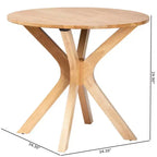 Baxton Studio Tavolo da pranzo rotondo Kenji in legno da 34" di larghezza, marrone naturale: legno di caucciù, 4 posti