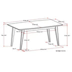 Tavolo da pranzo rettangolare Tierney stile metà secolo, marrone teak - WyndenHall