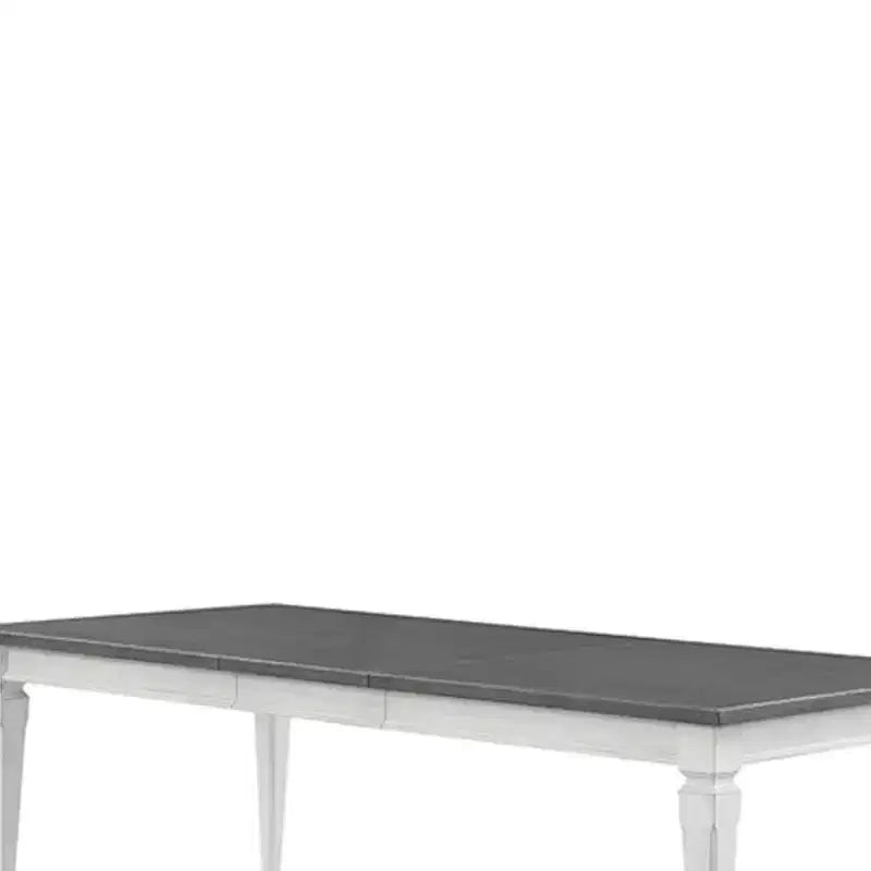 Tavolo da pranzo Katia da 90" grigio rustico e bianco anticato - Acme Furniture: Allungabile, 8 posti