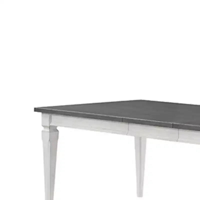 Tavolo da pranzo Katia da 90" grigio rustico e bianco anticato - Acme Furniture: Allungabile, 8 posti