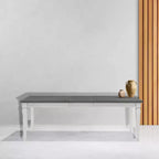 Tavolo da pranzo Katia da 90" grigio rustico e bianco anticato - Acme Furniture: Allungabile, 8 posti