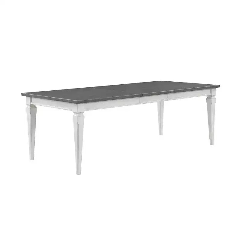 Tavolo da pranzo Katia da 90" grigio rustico e bianco anticato - Acme Furniture: Allungabile, 8 posti