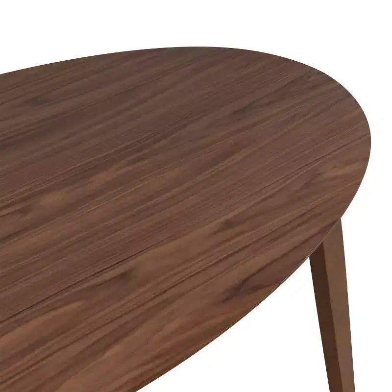 HOMES: Inside + Out Set da pranzo ovale Sandy Cove Mid-Century Modern 7 pezzi, noce