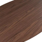 HOMES: Inside + Out Set da pranzo ovale Sandy Cove Mid-Century Modern 7 pezzi, noce