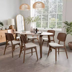 HOMES: Inside + Out Set da pranzo ovale Sandy Cove Mid-Century Modern 7 pezzi, noce