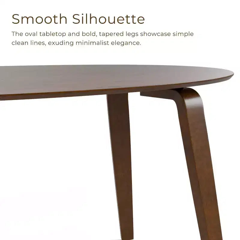HOMES: Inside + Out Set da pranzo ovale Sandy Cove Mid-Century Modern 7 pezzi, noce