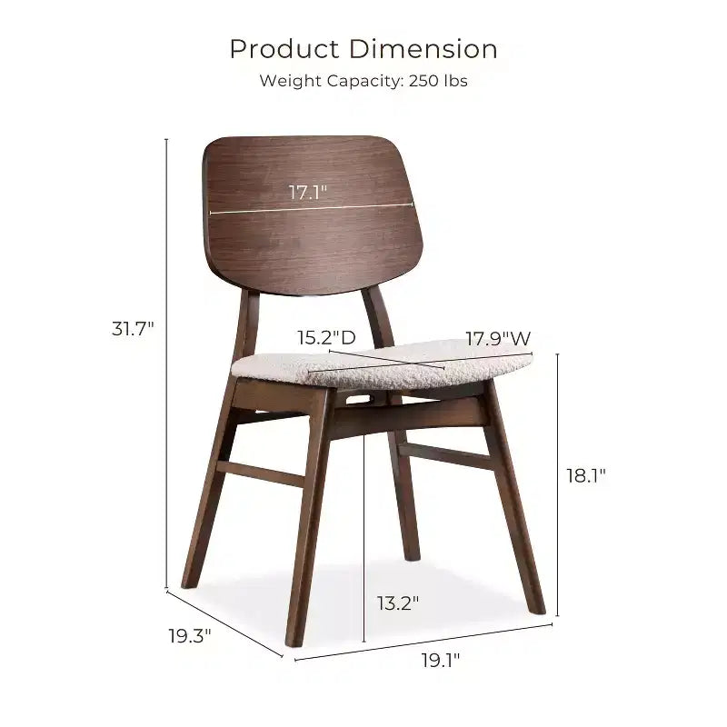HOMES: Inside + Out Set da pranzo ovale Sandy Cove Mid-Century Modern 7 pezzi, noce