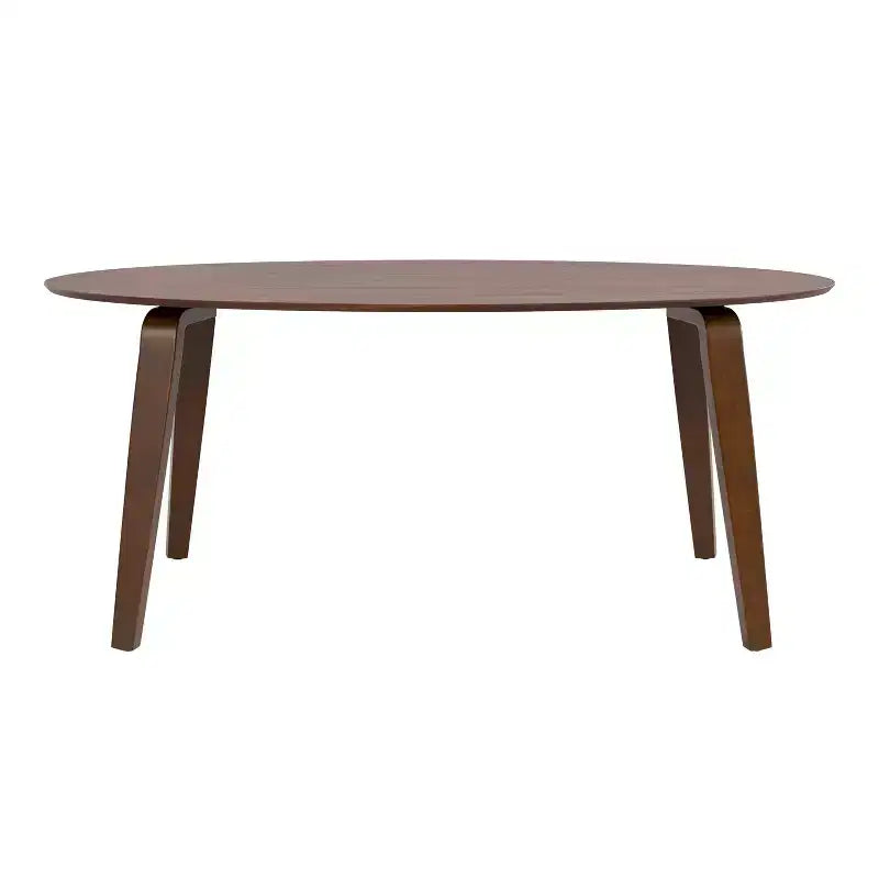HOMES: Inside + Out Set da pranzo ovale Sandy Cove Mid-Century Modern 7 pezzi, noce