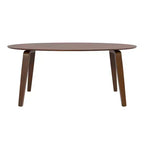 HOMES: Inside + Out Set da pranzo ovale Sandy Cove Mid-Century Modern 7 pezzi, noce