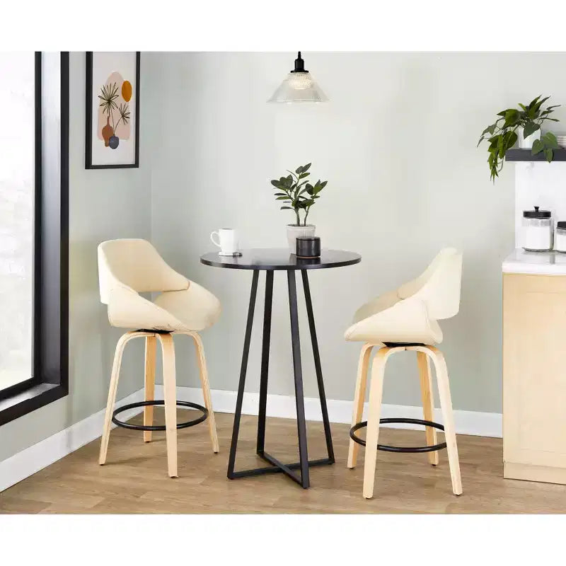 LumiSource Cosmo Tavolo Alto in MDF Metallo Nero/Nero