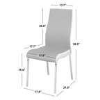 Set da pranzo retrò Torrance di Buylateral, 5 pezzi, con sedili imbottiti e schienali alti, bianco/cromo/grigio