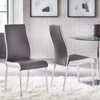 Set da pranzo retrò Torrance di Buylateral, 5 pezzi, con sedili imbottiti e schienali alti, bianco/cromo/grigio