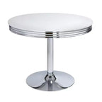 Set da pranzo retrò Torrance di Buylateral, 5 pezzi, con sedili imbottiti e schienali alti, bianco/cromo/grigio