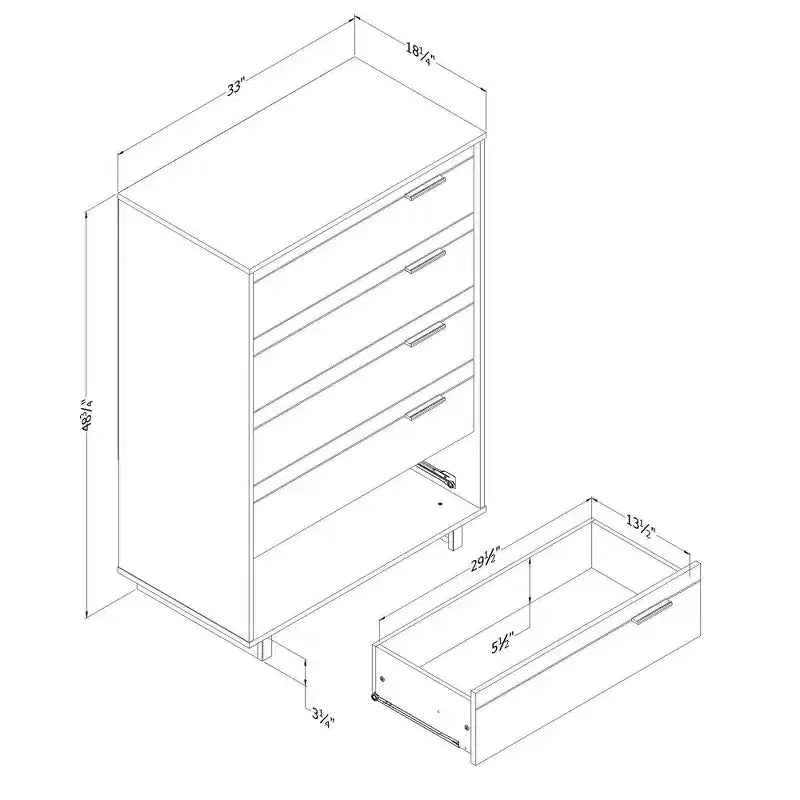 Cucina South Shore Amaro con Isola Finto Granito Nero Bianco: Piano Laminato, Struttura in Truciolare, Carrello Contenitore