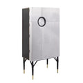 31.5" Yoela Wine Rack Leather and Aluminum - Acme Furniture