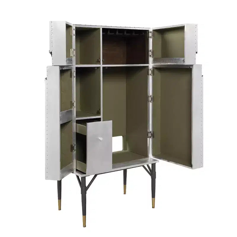 Rastrelliera per vini Yoela in pelle e alluminio da 31,5" - Acme Furniture
