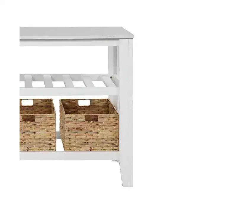 Carrelli e isole da cucina Sezye da 50" con finitura bianca - Acme Furniture: Piano in marmo, 2 ripiani, montaggio senza attrezzi