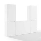 Crosley 95" Stanton Set Credenza e Mobile Bar 3 Pezzi Bianco: Contenitore Tradizionale, Design a Cristalliera