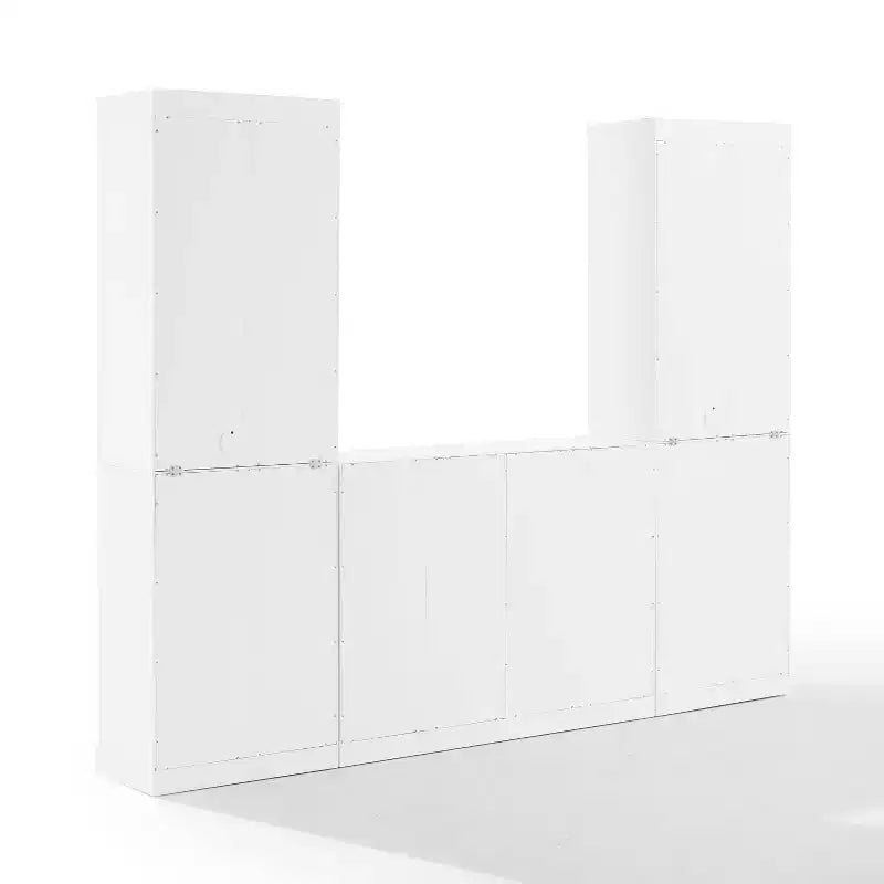 Crosley 95" Stanton Set Credenza e Mobile Bar 3 Pezzi Bianco: Contenitore Tradizionale, Design a Cristalliera