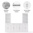 Crosley 95" Stanton Set Credenza e Mobile Bar 3 Pezzi Bianco: Contenitore Tradizionale, Design a Cristalliera