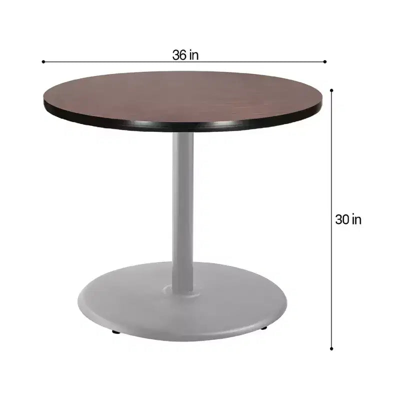 Tavolo da pranzo rotondo da 30" della collezione Bennet di Hampden Furnishings, grigio/mogano