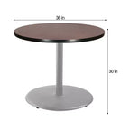 Tavolo da pranzo rotondo da 30" della collezione Bennet di Hampden Furnishings, grigio/mogano