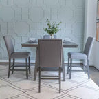 Set da pranzo Powell Barnes altezza bancone 5 pezzi grigio