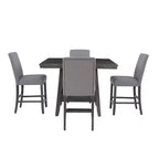 Set da pranzo Powell Barnes altezza bancone 5 pezzi grigio