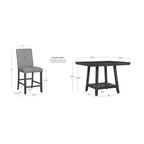 Set da pranzo Powell Barnes altezza bancone 5 pezzi grigio