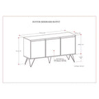 WyndenHall Moreno Buffet Consolle Impiallacciato Rovere