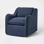 Slipcover style upholstered swivel accent chair Blue - Threshold™ designed with Studio McGee